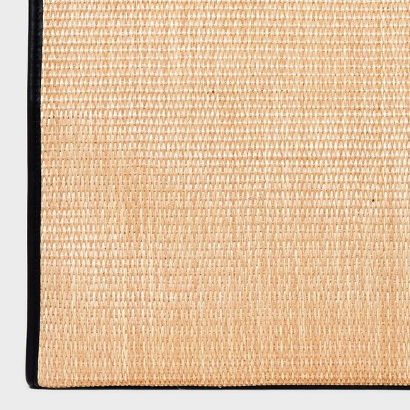 NWOT Straw Large Boxy Tote Handbag - A New Day Natural/Black - Picture 4 of 4